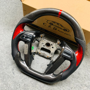 czd auto parts carbon fiber steering wheel for Honda Odyssey 2011-2017 with gloss red carbon fiber thumbgrips