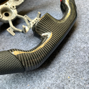 czd auto parts carbon fiber steering wheel for Infiniti G37 with red stitch and perforated leather