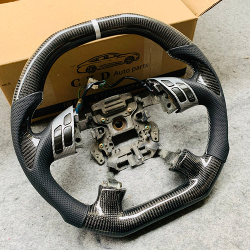 CZD autoparts for Honda  7th gen Accord Sedan TESTED LX 2003-2007 carbon fiber steering wheel with gloss black carbon fiber thumb grips