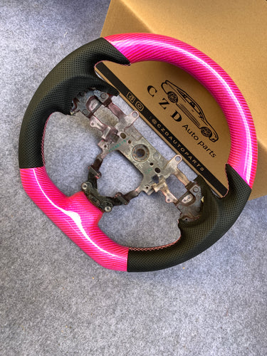 czd auto parts carbon fiber steering wheel for Honda FK2/Honda 9th gen Civic/SI 2012-2015 with gloss pink carbon fiber