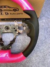 Load image into Gallery viewer, czd auto parts carbon fiber steering wheel for Honda 9th gen Civic/SI 2012-2015 with gloss pink carbon fiber