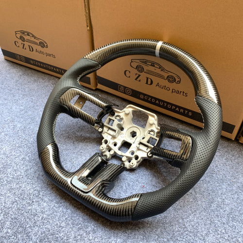 czd auto parts carbon fiber steering wheel for Ford SHELBY GT350 2015-2017 with white stripe