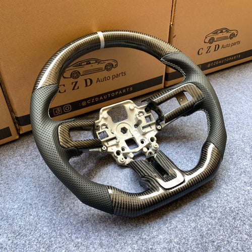 czd auto parts carbon fiber steering wheel for Ford Mustang 2015-2017 with gloss carbon fiber