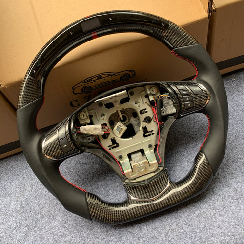 CZD auto parts carbon fiber steering wheel for Chevrolet Corvette C6 Z06 C6 2005-2013 with led light and red stripe