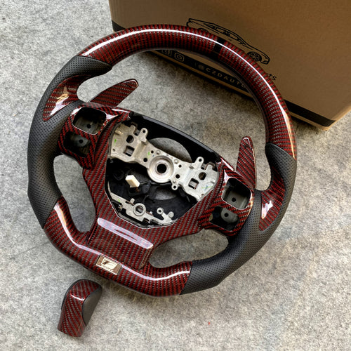 CZD auto parts carbon fiber steering wheel for Lexus RC300 RC350 2014-2020 with paddle shifters