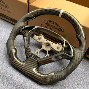 czd auto parts carbon fiber steering wheel for Infiniti G37 with white stitch and perforated leather