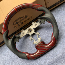 Load image into Gallery viewer, czd auto parts carbon fiber steering wheel for Infiniti G37 with red carbon fiber and stripe