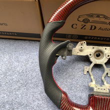 Load image into Gallery viewer, czd auto parts carbon fiber steering wheel for Infiniti Q40 Q60 2014-2015 with red wires forged carbon fiber