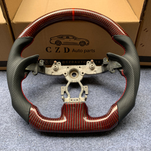 czd auto parts carbon fiber steering wheel for Infiniti G37 with red carbon fiber and stripe