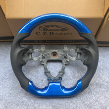 Load image into Gallery viewer, CZD Autoparts For Honda FK2 carbon fiber steering wheel gloss blue carbon fiber top&amp;bottom