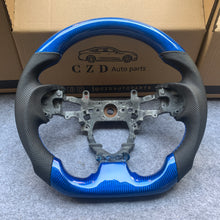 Load image into Gallery viewer, CZD Autoparts For Honda 9th gen Civic/SI 2012-2015 carbon fiber steering wheel gloss blue carbon fiber top&amp;bottom