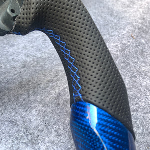 czd auto parts carbon fiber steering wheel for Honda FK2/Honda 9th gen Civic/SI 2012-2015 with gloss blue carbon fiber