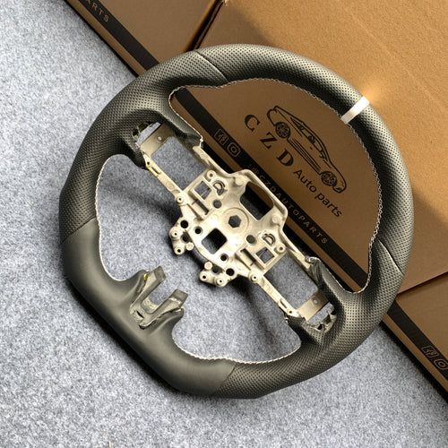 CZD autoparts for Ford Mustang 2015-2017 carbon fiber steering wheel with black perforated leather top & side