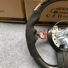 Load image into Gallery viewer, CZD Autoparts for BMW M1 M2 M3 M4 F80 F82 F83 carbon fiber steering wheel black acantara sides with M-color stitching