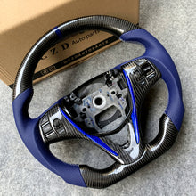 Load image into Gallery viewer, czd auto parts carbon fiber steering wheel for Acura TLX 2015-2021 with blue leather and white stitch