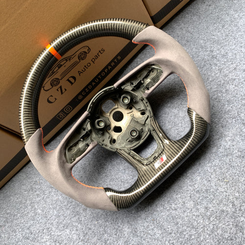 CZD auto parts carbon fiber steering wheel for Audi Q2 2016-2019 with grey alcantara