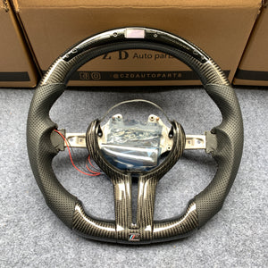 CZD Autoparts For BMW X5M X4 carbon fiber steering wheel inner trim in gloss carbon fiber