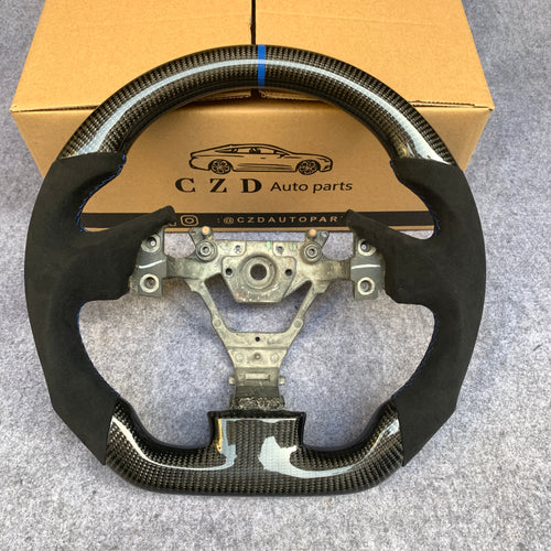 czd auto parts carbon fiber steering wheel for Infiniti G35 with alcantara and blue stripe
