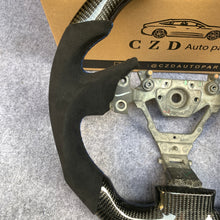 Load image into Gallery viewer, czd auto parts carbon fiber steering wheel for Infiniti G35 with alcantara and blue stripe