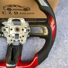 Load image into Gallery viewer, czd auto parts carbon fiber steering wheel for Ford Mustang 2015-2017 with gloss red carbon fiber on bottom