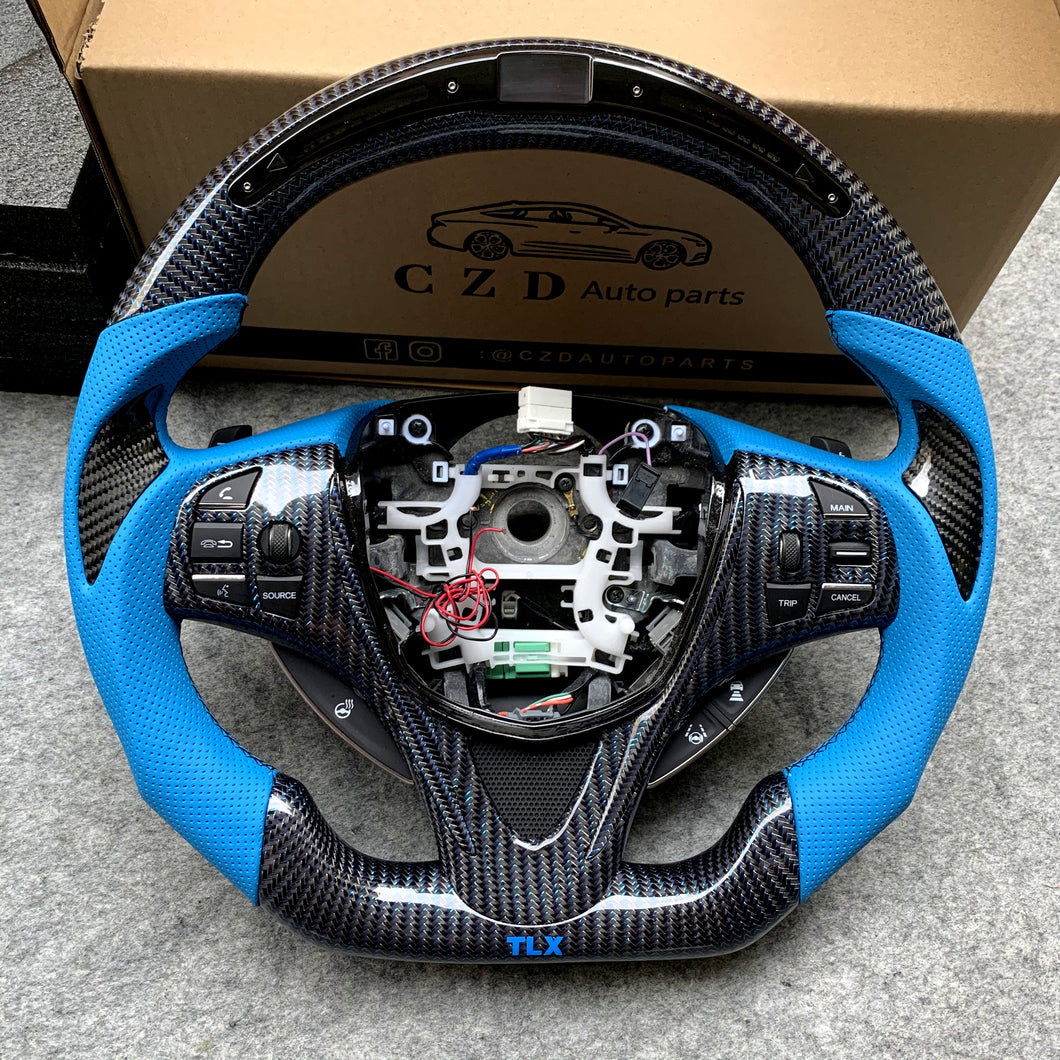 czd auto parts carbon fiber steering wheel for Acura TLX 2015-2021 with printing tlx logo