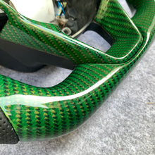 Load image into Gallery viewer, czd auto parts carbon fiber steering wheel for Ford Edge SE ST AWD 2015-2020 with gloss green carbon fiber