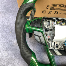 Load image into Gallery viewer, czd auto parts carbon fiber steering wheel for Ford Edge SE ST AWD 2015-2020 with gloss green carbon fiber