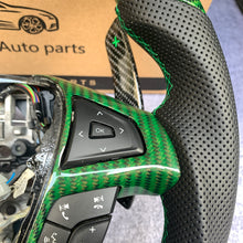 Load image into Gallery viewer, czd auto parts carbon fiber steering wheel for Ford Edge SE ST AWD 2015-2020 with gloss green carbon fiber