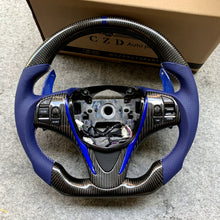 Load image into Gallery viewer, czd auto parts carbon fiber steering wheel for Acura TLX 2015-2021 with blue paddle shifters