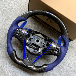czd auto parts carbon fiber steering wheel for Acura TLX 2015-2021 with blue paddle shifters