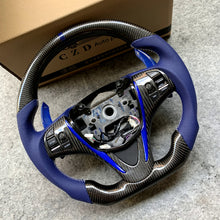 Load image into Gallery viewer, czd auto parts carbon fiber steering wheel for Acura TLX 2015-2021 with blue paddle shifters