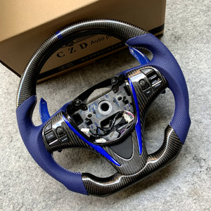 czd auto parts carbon fiber steering wheel for Acura TLX 2015-2021 with blue paddle shifters