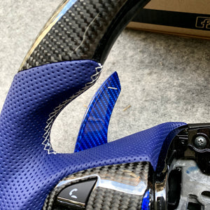 czd auto parts carbon fiber steering wheel for Acura TLX 2015-2021 with blue paddle shifters