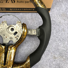 Load image into Gallery viewer, CZD Autoparts for BMW M5 F10 M6 F12 F13 carbon fiber steering wheel gloss forged carbon fiber with golden powder top and bottom