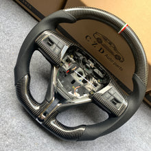 Load image into Gallery viewer, CZD Autoparts For Maserati Quattroporte GTS 2013-2019 carbon fiber steering wheel gloss finish with perforated leather