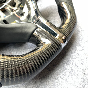 CZD Autoparts For MASERATI GHIBLI M157 2014-2019 carbon fiber steering wheel gloss finish with perforated leather
