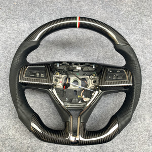 CZD Autoparts For Maserati Quattroporte GTS 2013-2019 carbon fiber steering wheel gloss finish with perforated leather