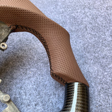 Load image into Gallery viewer, czd auto parts carbon fiber steering wheel for Toyota IQ with brown F1 shape