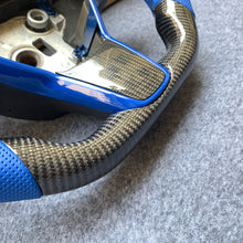 Load image into Gallery viewer, Tesla Model 3 2017/2018/2019/2020 carbon fiber steering wheel from CZD with blue leather