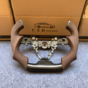 czd auto parts carbon fiber steering wheel for Toyota IQ with brown F1 shape