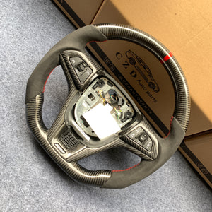 CZD auto parts carbon fiber steering wheel for Chevrolet 5th gen Camaro 2010-2015 with red stripe