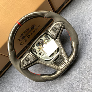CZD auto parts carbon fiber steering wheel for Chevrolet 5th gen Camaro 2010-2015 with red stripe