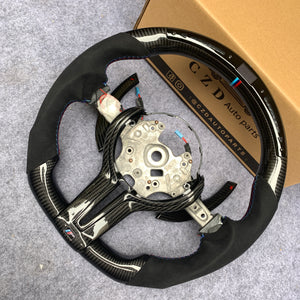 CZD Autoparts for BMW M5 F10 M6 F06 F12 F13 X5M F85 X6M F86 carbon fiber steering wheel with LED