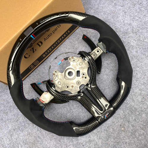 CZD Autoparts for BMW M5 F10 M6 F06 F12 F13 X5M F85 X6M F86 carbon fiber steering wheel black alcantara sides