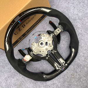 CZD Autoparts for BMW M5 F10 M6 F06 F12 F13 X5M F85 X6M F86 carbon fiber steering wheel black alcantara sides