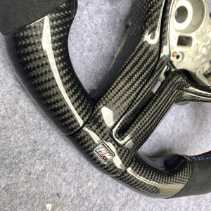 CZD Autoparts for BMW M5 F10 M6 F06 F12 F13 X5M F85 X6M F86 carbon fiber steering wheel with LED