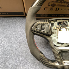 Load image into Gallery viewer, CZD auto parts carbon fiber steering wheel for Chevrolet 5th gen Camaro 2010-2015 with red stripe