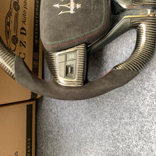 Load image into Gallery viewer, CZD auto parts carbon fiber steering wheel for Maserati Quattroporte GTS 2013-2019 with black alcantara and red stitching