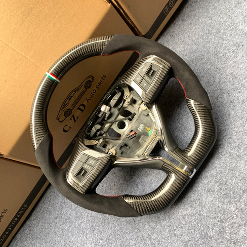 CZD auto parts carbon fiber steering wheel for Maserati Quattroporte GTS 2013-2019 with tri-color stripe