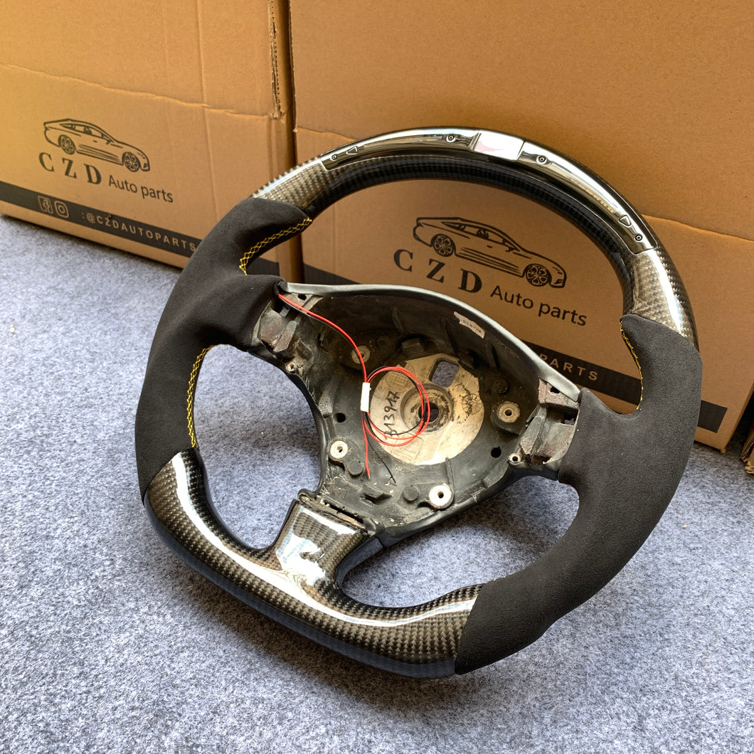 CZD auto parts carbon fiber steering wheel for Maserati Grancabrio 2010-2020 with yellow stitching
